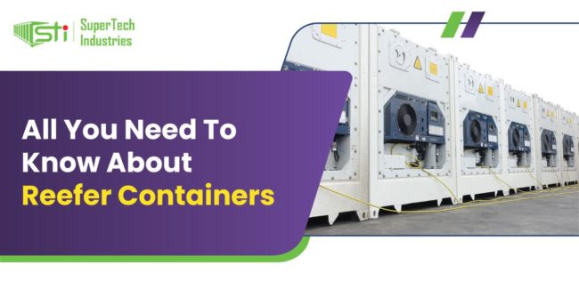 STI-01 Poster, depicting reefer shipping containers created by Supertech Industries