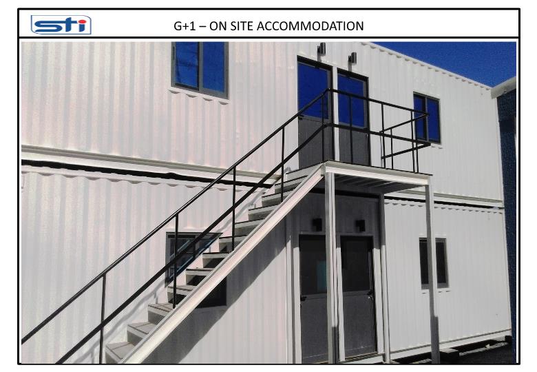 Two-story G+1 On-Site Accommodation with stairs. Two-story G+1 On-Site Accommodation with stairs.
