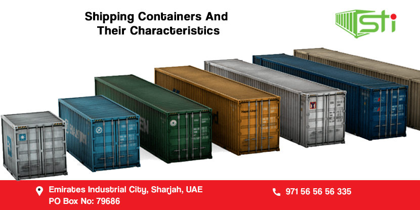 stiuae-shipping-containers-and-their-characteristics Collection of large shipping containers of variable sizes