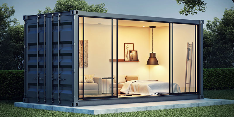 illuminate-container A well-lit container house illustrates shipping container illumination tips.