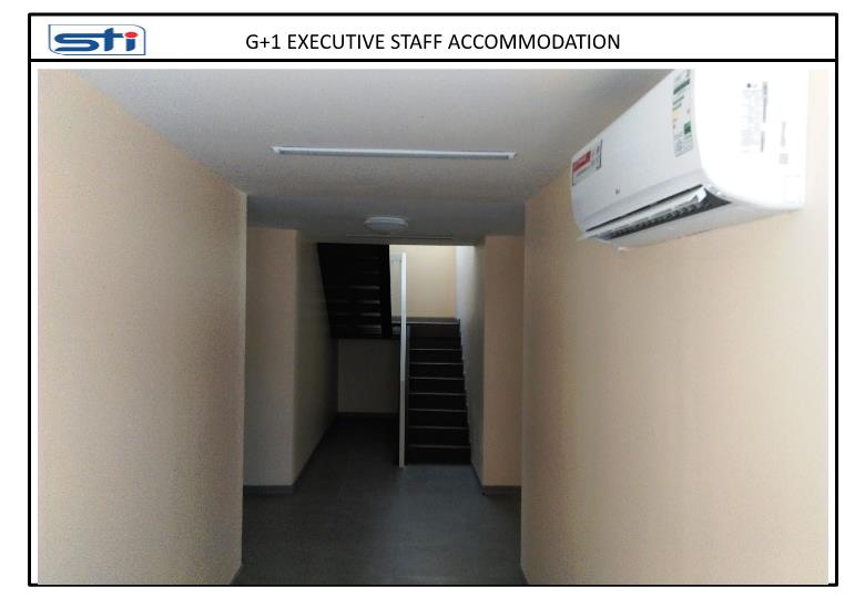 Corridor view of G+1 Executive Staff Accommodation. Corridor view of G+1 Executive Staff Accommodation.