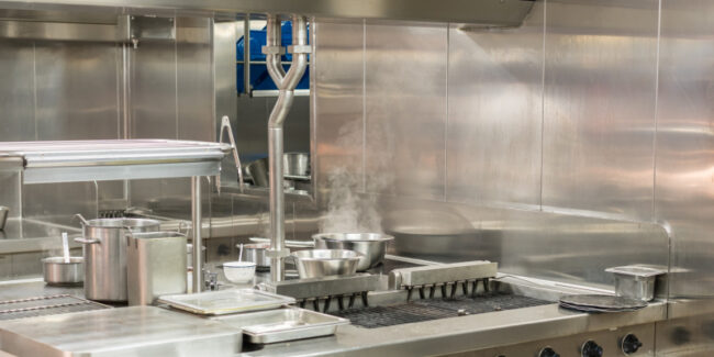 Shipping-container-ghost-kitchens Interior of a ghost kitchen illustrates shipping container ghost kitchen.